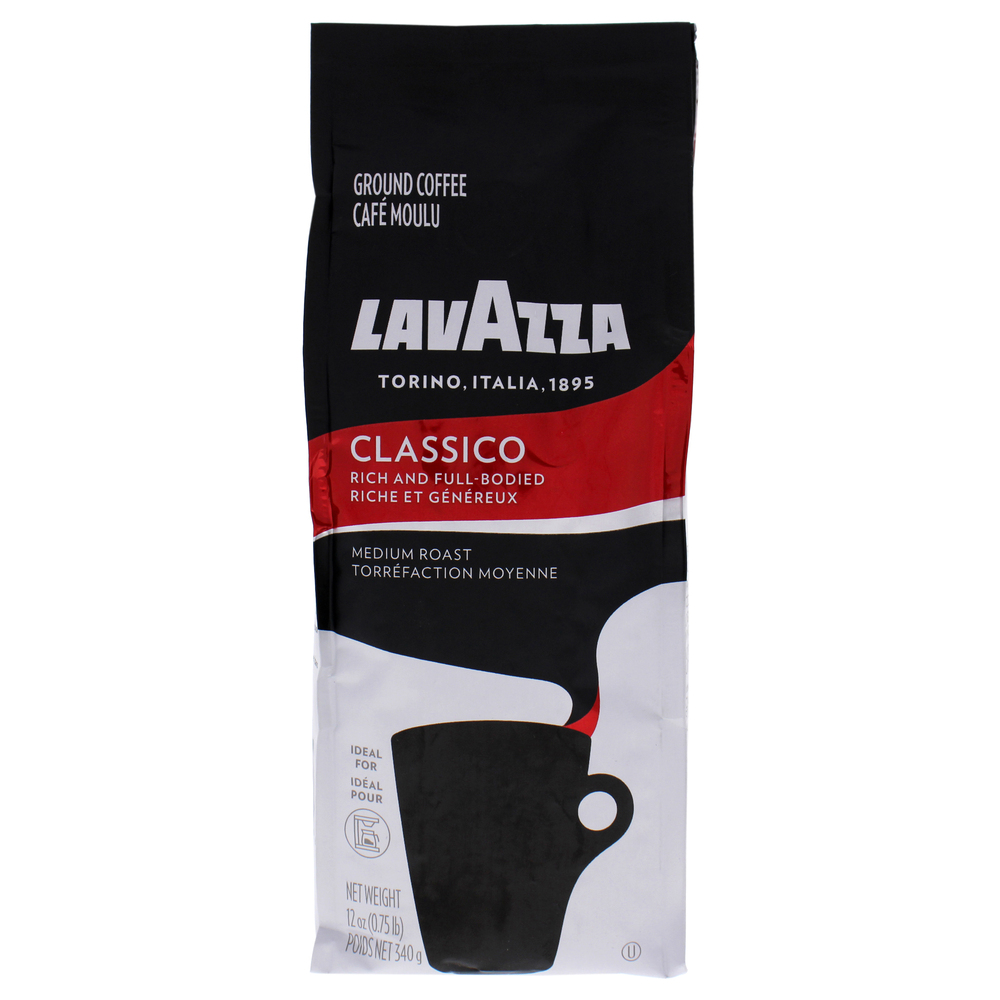 Classico Medium Roast Ground Coffee by Lavazza for Unisex - 12 oz Coffee
